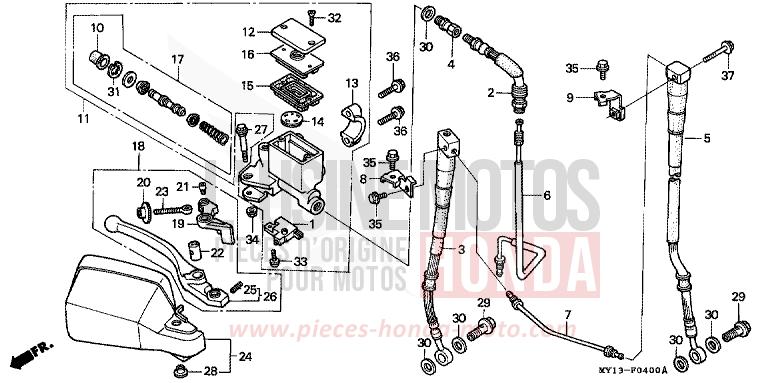 FR. BRAKE MASTER CYLINDER for Africa Twin 750 TASMANIA GREEN ME (G142G) from 1995